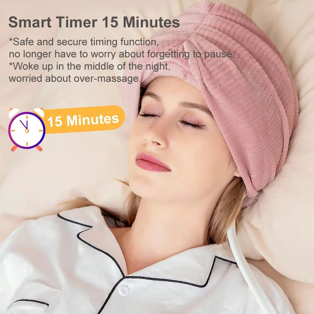 Electric Heated Head Massager with Vibration and Air Compression Kneading SPA for Headache Stress Relief and Deep Sleep Health