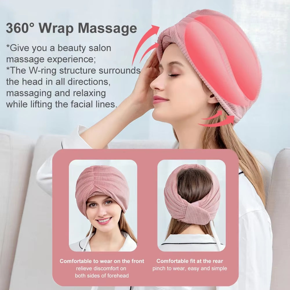 Electric Heated Head Massager with Vibration and Air Compression Kneading SPA for Headache Stress Relief and Deep Sleep Health