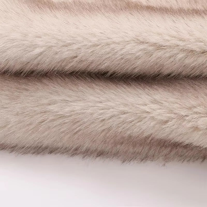 Luxury Gradient Faux Fur Cropped Coat for Women - Iconic Street Fashion Winter 2024 Collection