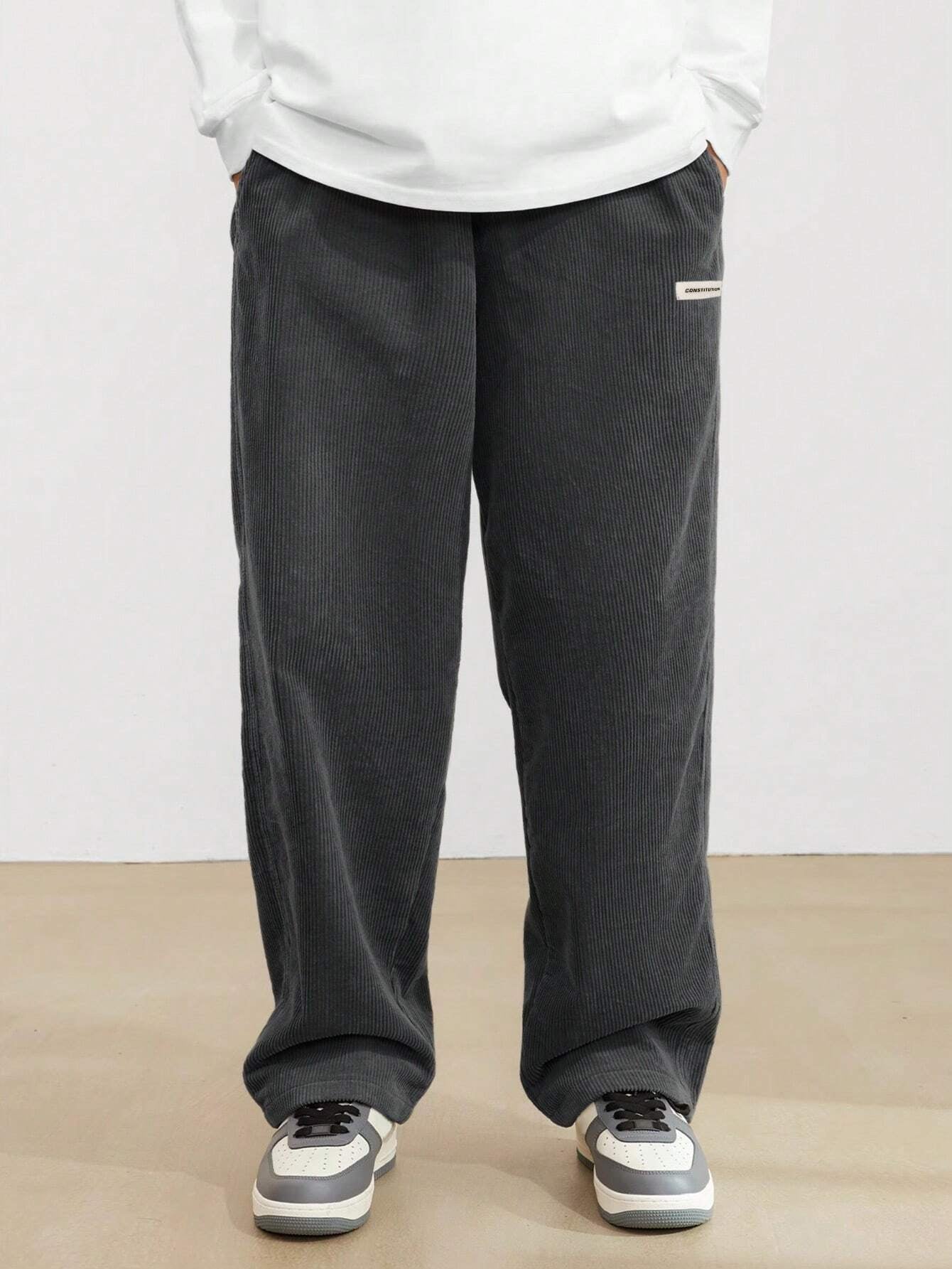 Manfinity Hypemode Manfinity Streetrush Men'S Solid Color Casual Everyday Trousers Mens Streetwear Pants Streetwear Pants Streetwear Men Pants Streetwear Sweatpants Men S Street Wear Pants,Boy Friend Gifts,Streetwear Men