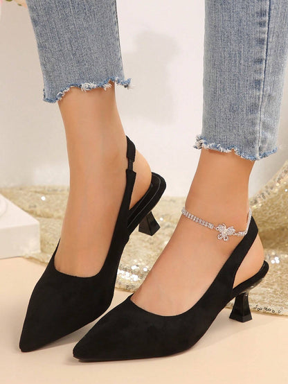 New Arrival Pointed Toe Leopard Print Bow Decor Mid Heel Mules, Fashionable EU Style, Early Autumn