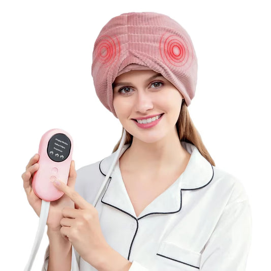 Electric Heated Head Massager with Vibration and Air Compression Kneading SPA for Headache Stress Relief and Deep Sleep Health